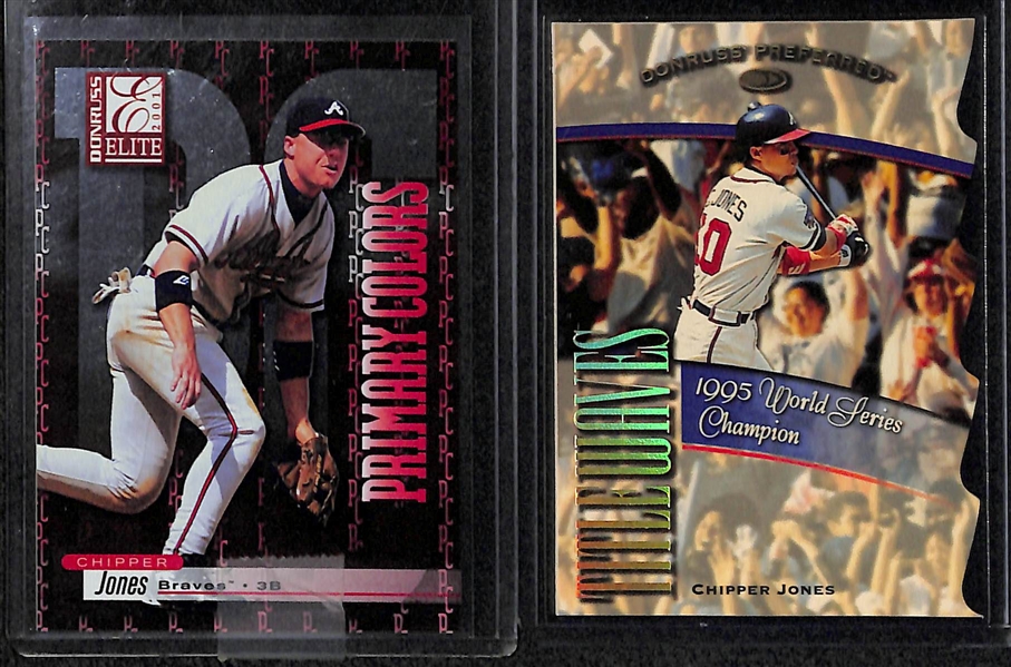 Lot of 58 Chipper Jones Numbered & Insert Cards