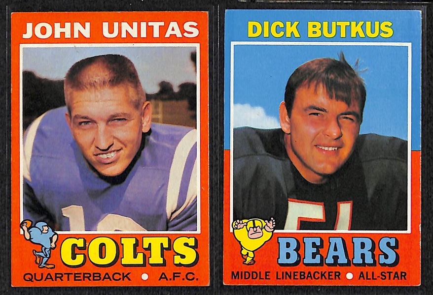 1971 Topps Football Partial Card Set w. Unitas