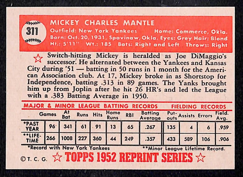 1952 Topps Reprint Set with Original Box