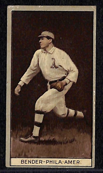 Lot of 3 - 1909 T206 Cards & 1 - 1912 T207 Chief Bender Card