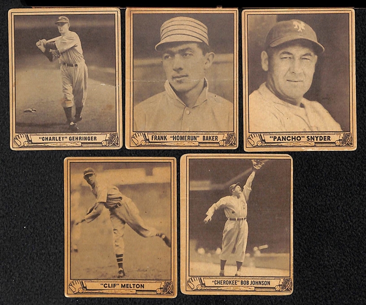 Lot of 13 Different 1940 Play Ball Cards w. Charlie Gehringer