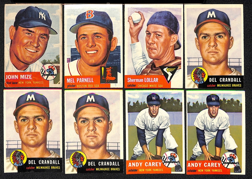 Lot of 150 Assorted 1953 Topps Cards w. Johnny Mize