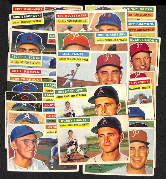 Lot of 31- 1956 Topps Baseball Cards w. Ted Kluszewski