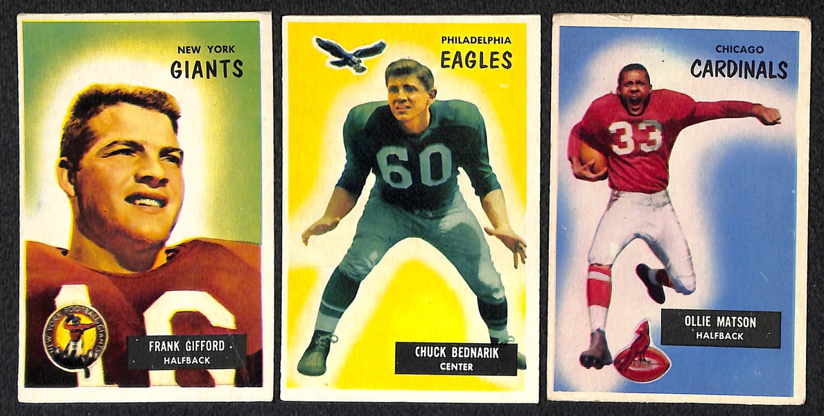 Lot of 27 Vintage Football Cards from 1954-1956 w. Frank Gifford