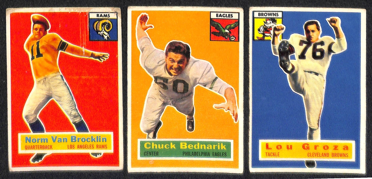 Lot of 27 Vintage Football Cards from 1954-1956 w. Frank Gifford