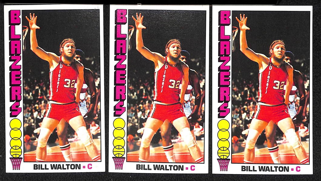 Lot of 100+ Assorted 1976-77 Topps Basketball Cards Loaded with Super Stars in EX+ to Near Mint Condition