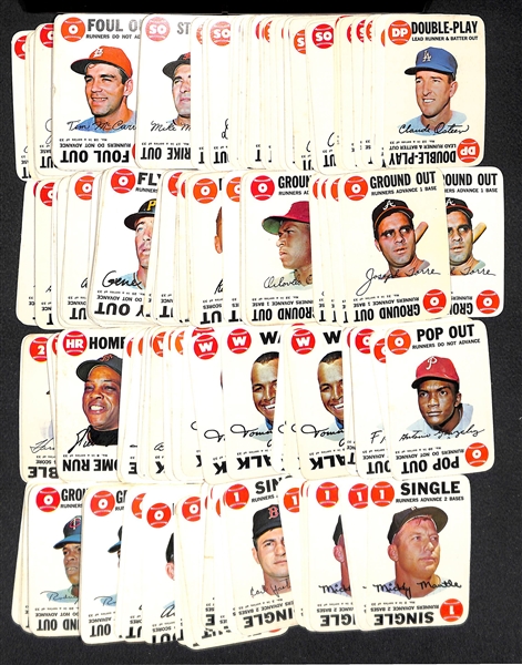 Lot of 200+ Assorted Cards of 1968 Topps Game Cards w. a 1968 Topps Third Series Empty Wax Box