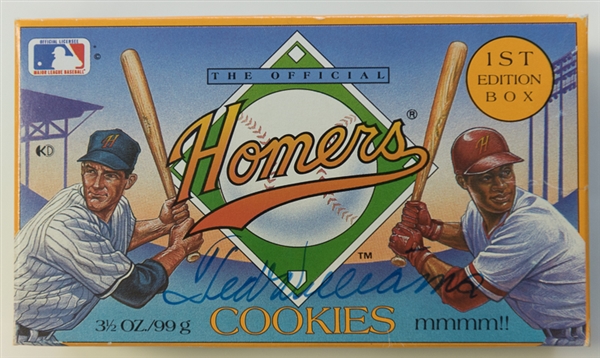 Ted Williams Signed Homers Cookie Box -JSA