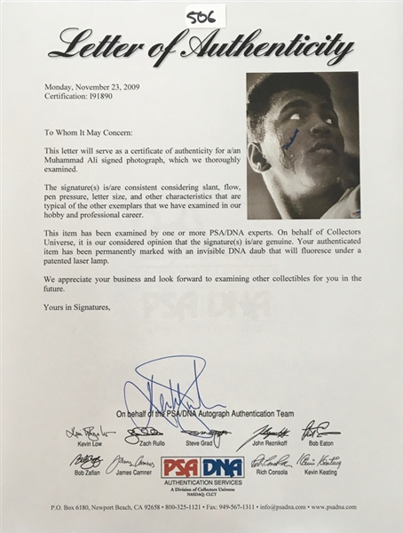 Muhammad Ali Signed Magazine Cutout Display - PSA