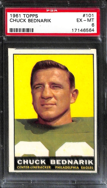 Lot of 5 Football Stars 1957-1961 Topps Cards - PSA - w. Bobby Layne