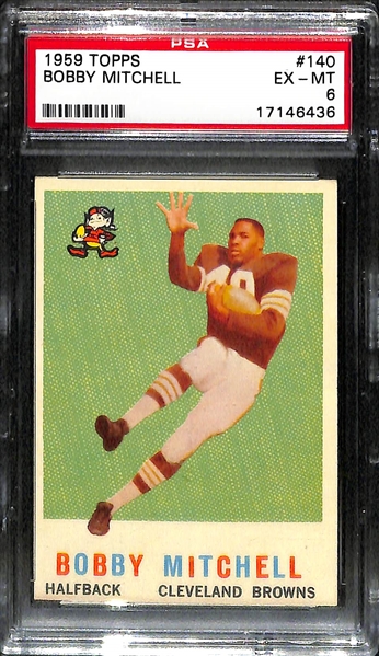 Lot of 7 1959 Topps Football Cards w. Bart Starr & Paul Hornung - PSA Graded