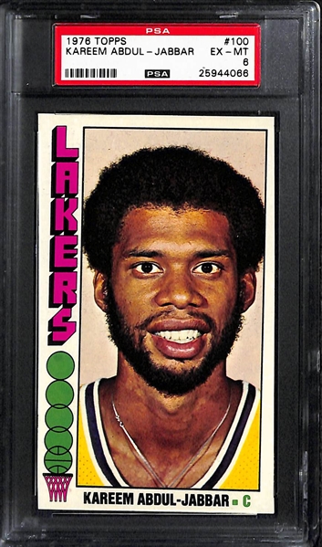 Lot of 12 1976 Topps Basketball Cards w. Kareem Abdul-Jabbar - All PSA Graded