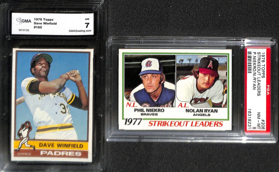 Lot of 10 Topps Baseball Star Graded Cards from 1971-1979 w. Carlton