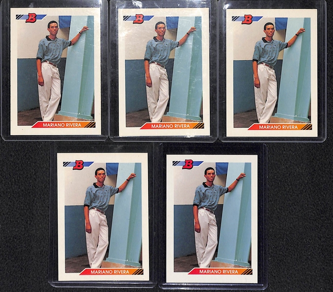  Lot of 5 1992 Bowman Mariano Rivera Rookie Cards