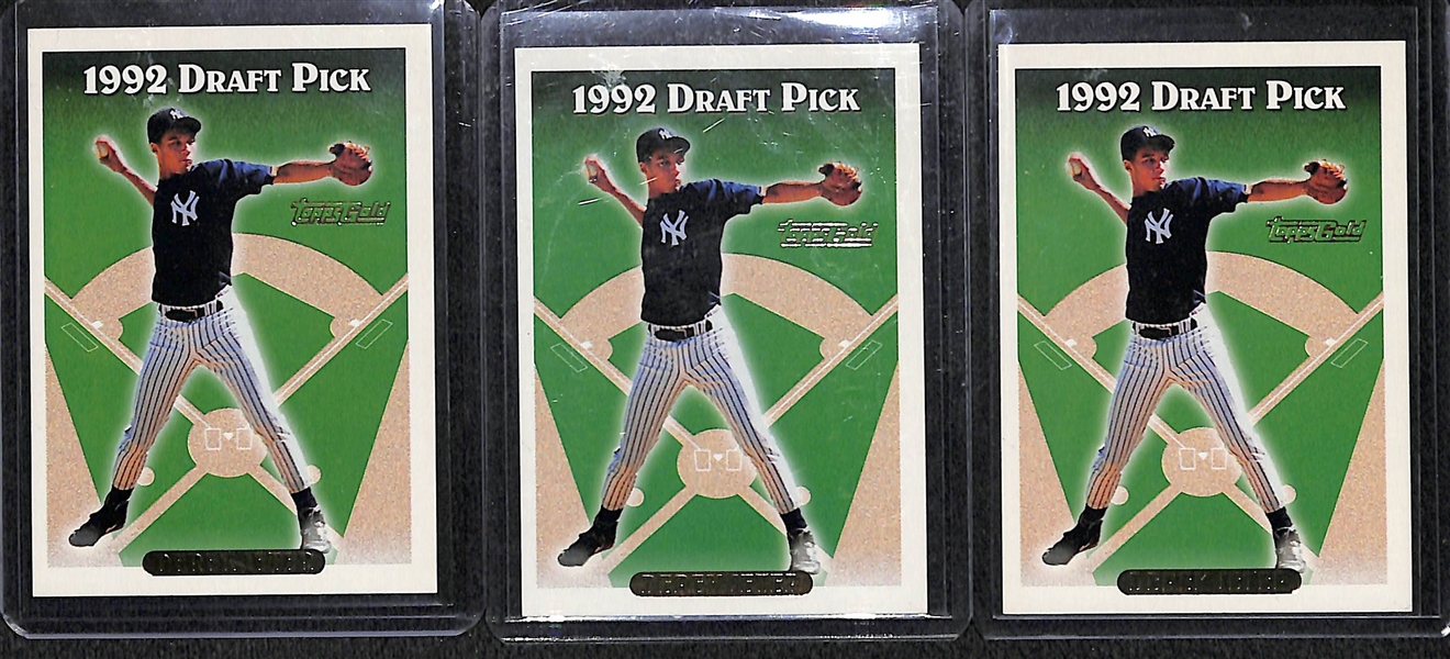 Lot of 21 1993 Topps Derek Jeter Rookie Cards Including 3 Gold Cards