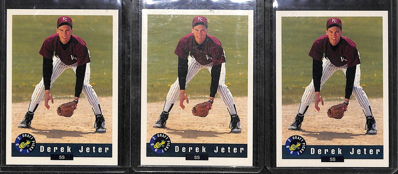 Lot of 57 1993 Derek Jeter Rookie & Base Cards Including 11 Upper Deck Rookie Cards