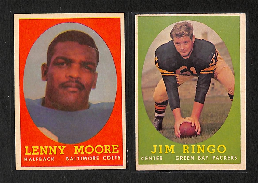 Lot of 63 1958 & 1959 Topps Football Cards w. Lenny Moore