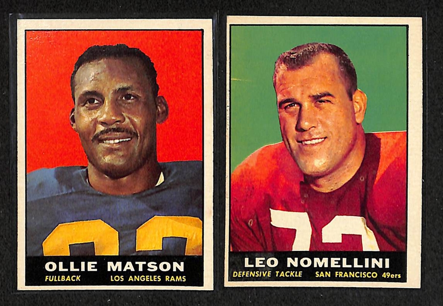 Lot of 103 Different 1961 Topps Football Cards w. Stars & Checklists - Near Mint to Mint - w. Lenny Moore