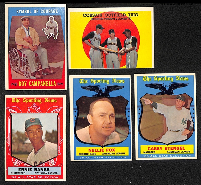Lot of 30 1959 Topps Baseball Cards w. Roy Campanella