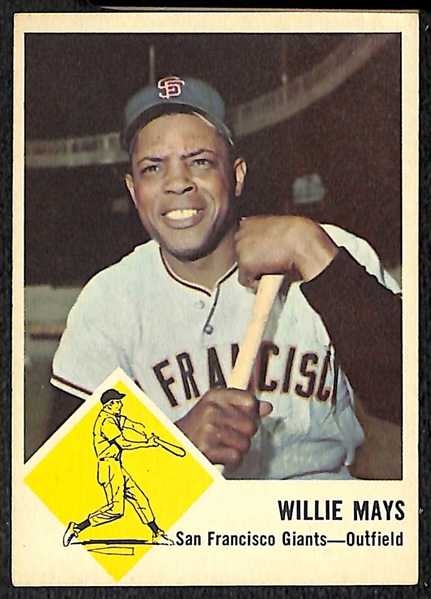 Lot of 26 Different 1963 Fleer Baseball Cards w. Willie Mays