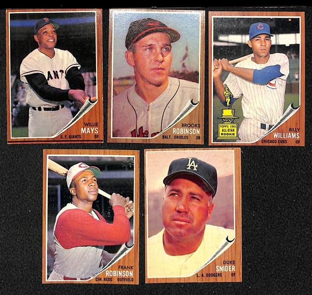 Lot of 33 1962 Topps Baseball Cards w. Willie Mays
