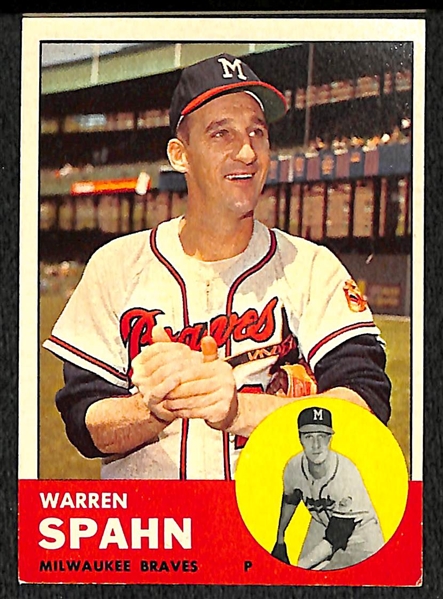 Lot of 48 1963 Topps Baseball Cards w. Warren Spahn