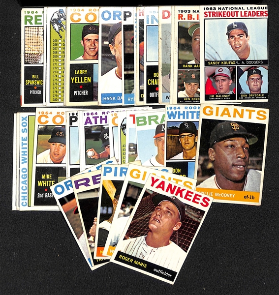 Lot of 47 1964 Topps Baseball Cards w. Roger Maris