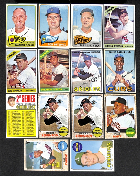Lot of 102 1965-69 Topps Baseball Cards w. Warren Spahn