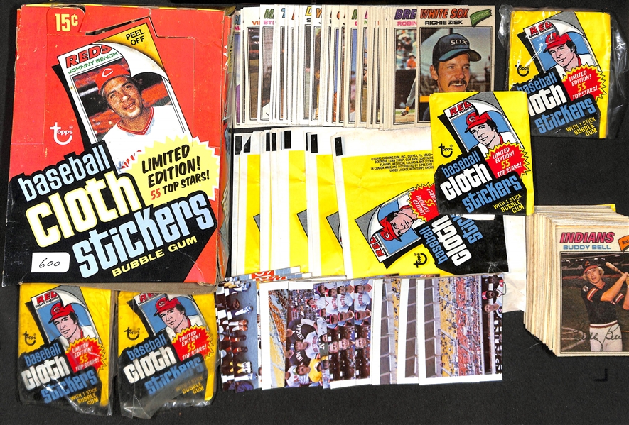 1977 Topps Cloth Sticker & Puzzle Card Sets w. Original Box