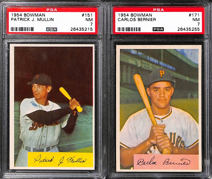 Lot of 8 High Grade (All PSA 7) 1954 Topps & Bowman Baseball Cards