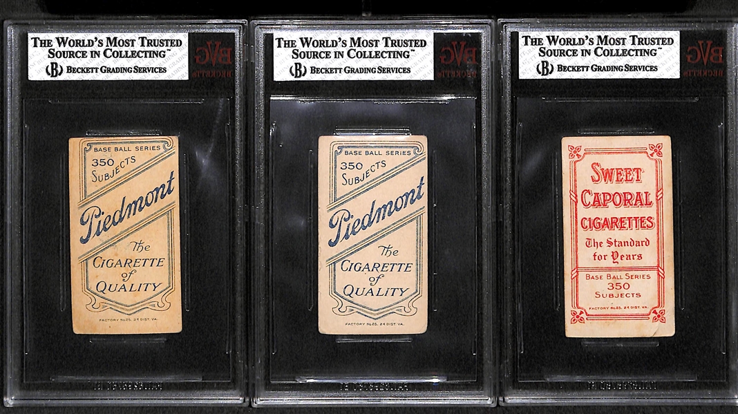 Lot of 3 Providence Minor League 1909-11 T206 Cards - Hoffman (BVG 3.5), Phelan (BVG 3.0), Hoffman (BVG 3.0)