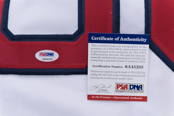 Curt Schilling Autographed Boston Red Sox Style Jersey (PSA/DNA) w/ Historic Autographs Box