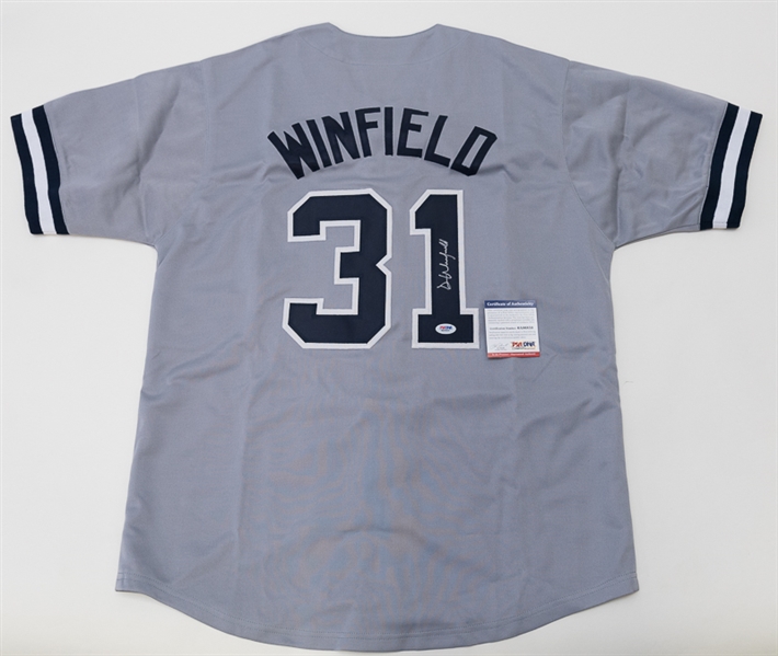 Dave Winfield (HOFer) Autographed New York Yankees Style Jersey (PSA/DNA) w/ Historic Autographs Box