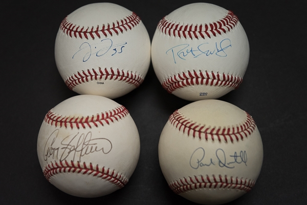 Lot of 4 Signed Baseballs, inc. Frank The Big Hurt Thomas (HOFer) and three other former All Stars