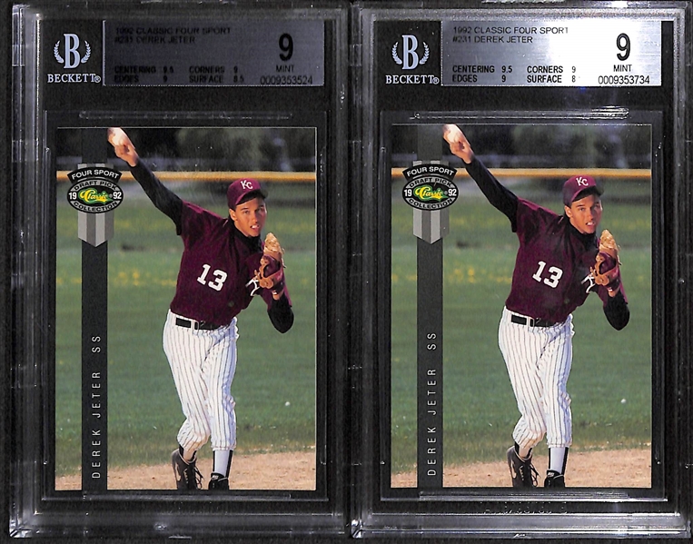 Lot of 8 Derek Jeter 1992 Classic Graded Rookie Cards - All BGS 9 Mint