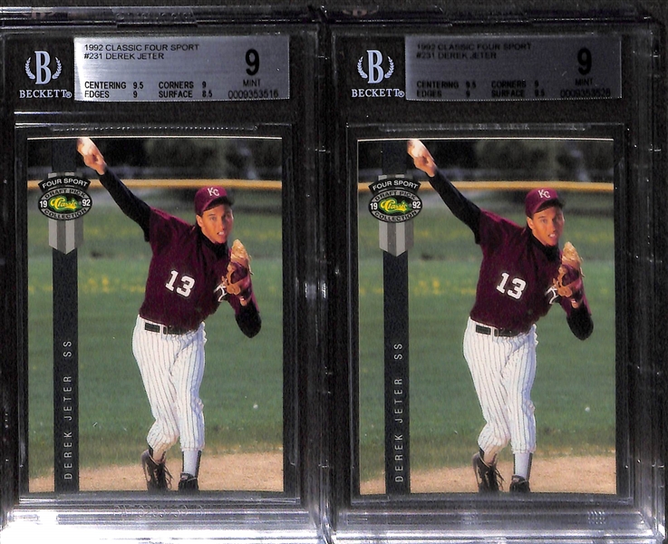 Lot of 8 Derek Jeter 1992 Classic Graded Rookie Cards - All BGS 9 Mint