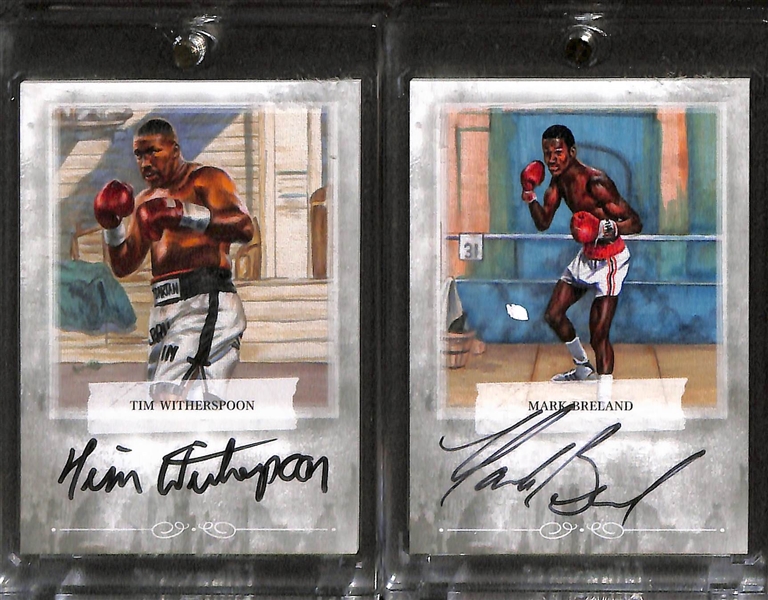 Lot of 7 Rare Boxing Certified Autograph Cards w/ Jake Lamotta, Bob Foster, Gerry Cooney, +