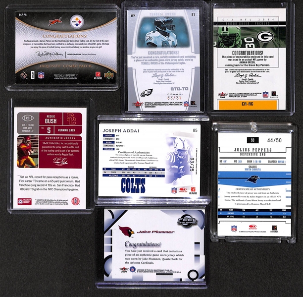 Lot Of 31 Football Prime Patch Card w. Roethlisberger & Palmer
