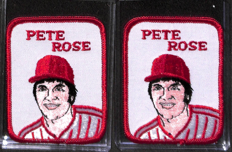 Lot of 7 Pete Rose Cards/Patches with 4 Leaf Autographs