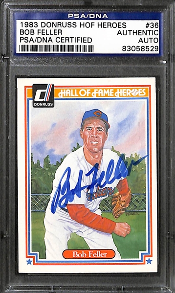 (4)  Baseball Hall of Fame Certified Autograph Cards (Cal RIpken Jr, Bob Feller, Bobby Doerr, and Wade Boggs) 