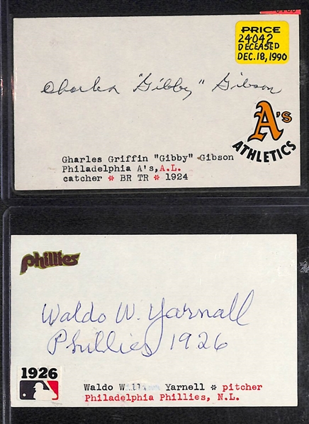 Lot of 7 Philadelphia A's/Phillies & Pittsburgh Pirates Autographs From Early 1900s Players (All very rare and obscure autographs of deceased players) 