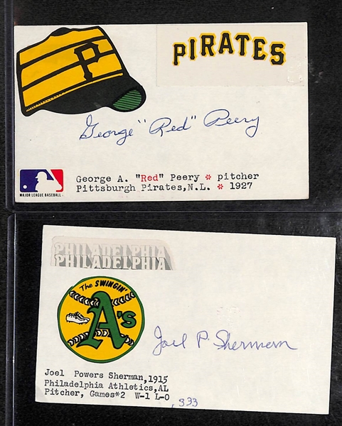 Lot of 7 Philadelphia A's/Phillies & Pittsburgh Pirates Autographs From Early 1900s Players (All very rare and obscure autographs of deceased players) 