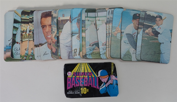 1970 Topps Super Baseball Lot of 35 Cards w/ an Original Wrapper