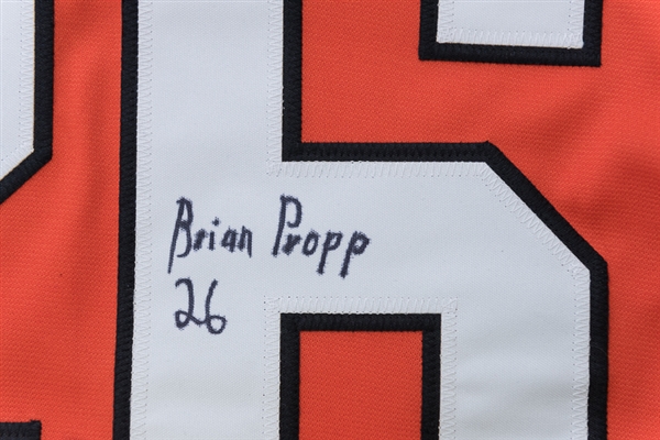 Brian Propp (Post-Stroke) Signed Philadelphia Flyers Style Jersey (JSA Witness COA)