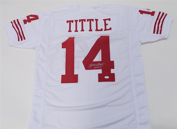 Y.A. Tittle Signed New York Giants Style Jersey (JSA sticker)