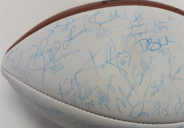 1990-1993 Super Bowl Buffalo Bills Team Signed Football w. Kelly & Thomas
