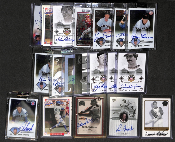 Lot Of 19 Baseball Stars & HOF Autograph Cards w. McCovey & Santo