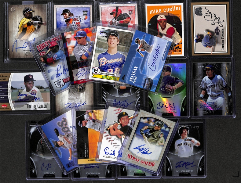 Lot Of 22 Baseball Autograph Cards w. Brock & Hamilton