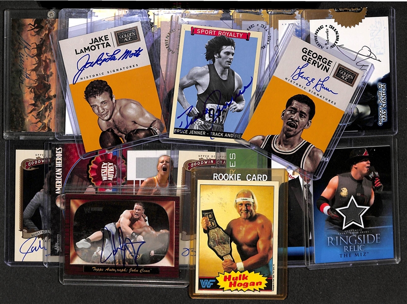  Lot of 21 Sports and Entertainment Autograph/Relic/Rookie Cards w. Jake LaMotta