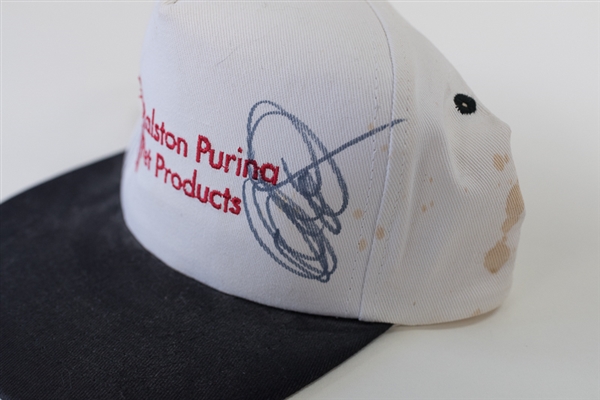 Dale Earnhardt Sr & Rusty Wallace Signed Purina Hat - JSA